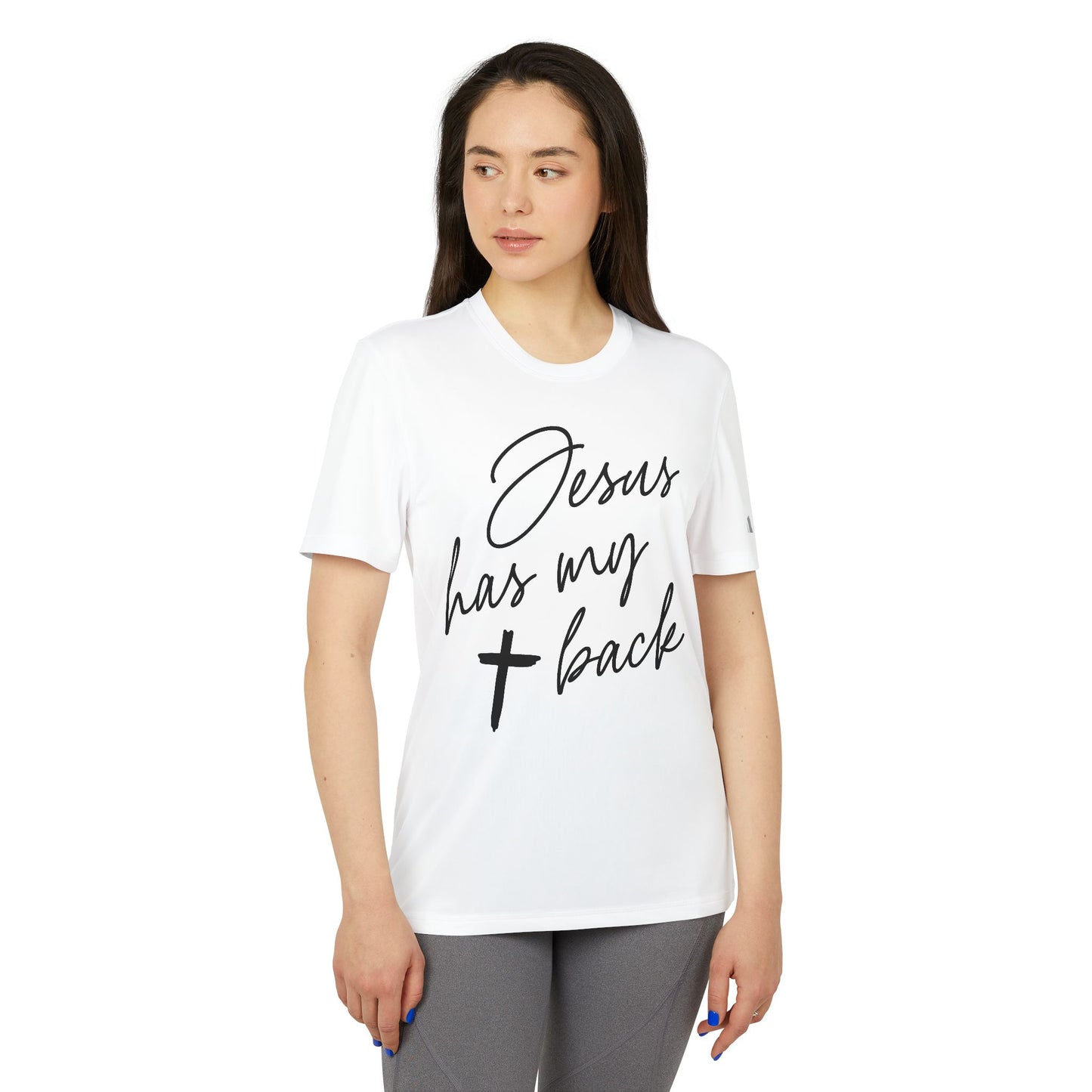 Jesus Has My Back | Women's Sport T-shirt by adidas®