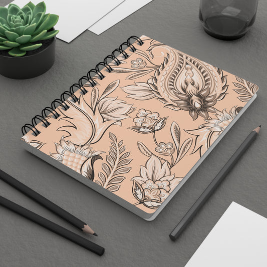 Peach Seamless Floral | Spiral Bound Journal