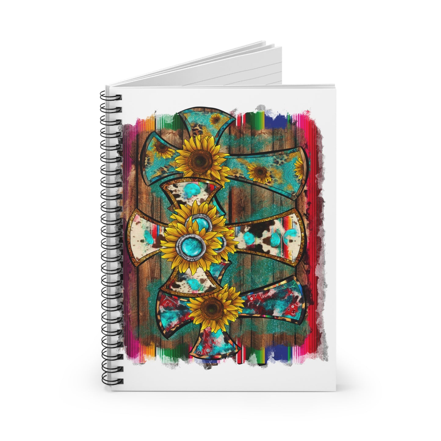 Sunflower Cross | Spiral Notebook - Ruled Line