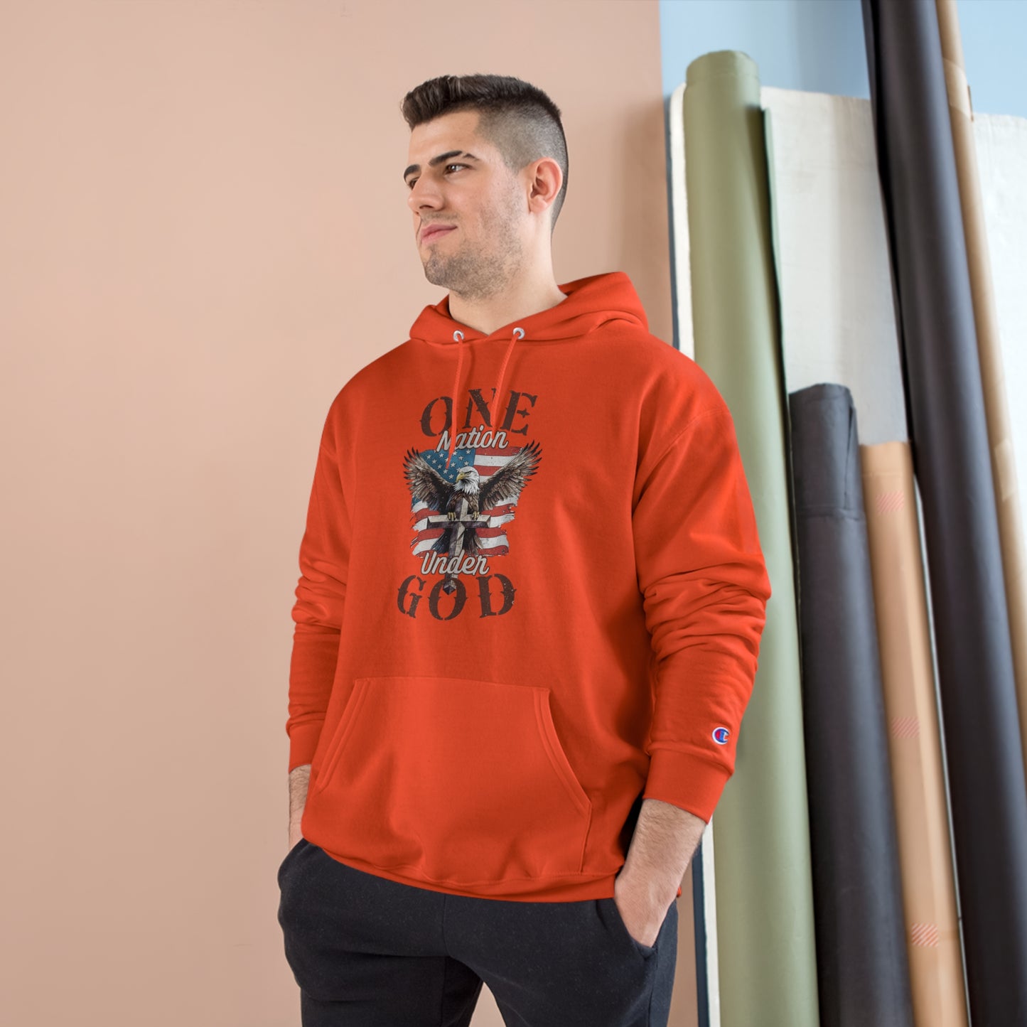 One Nation Under God | Men's Hoodie by Champion®