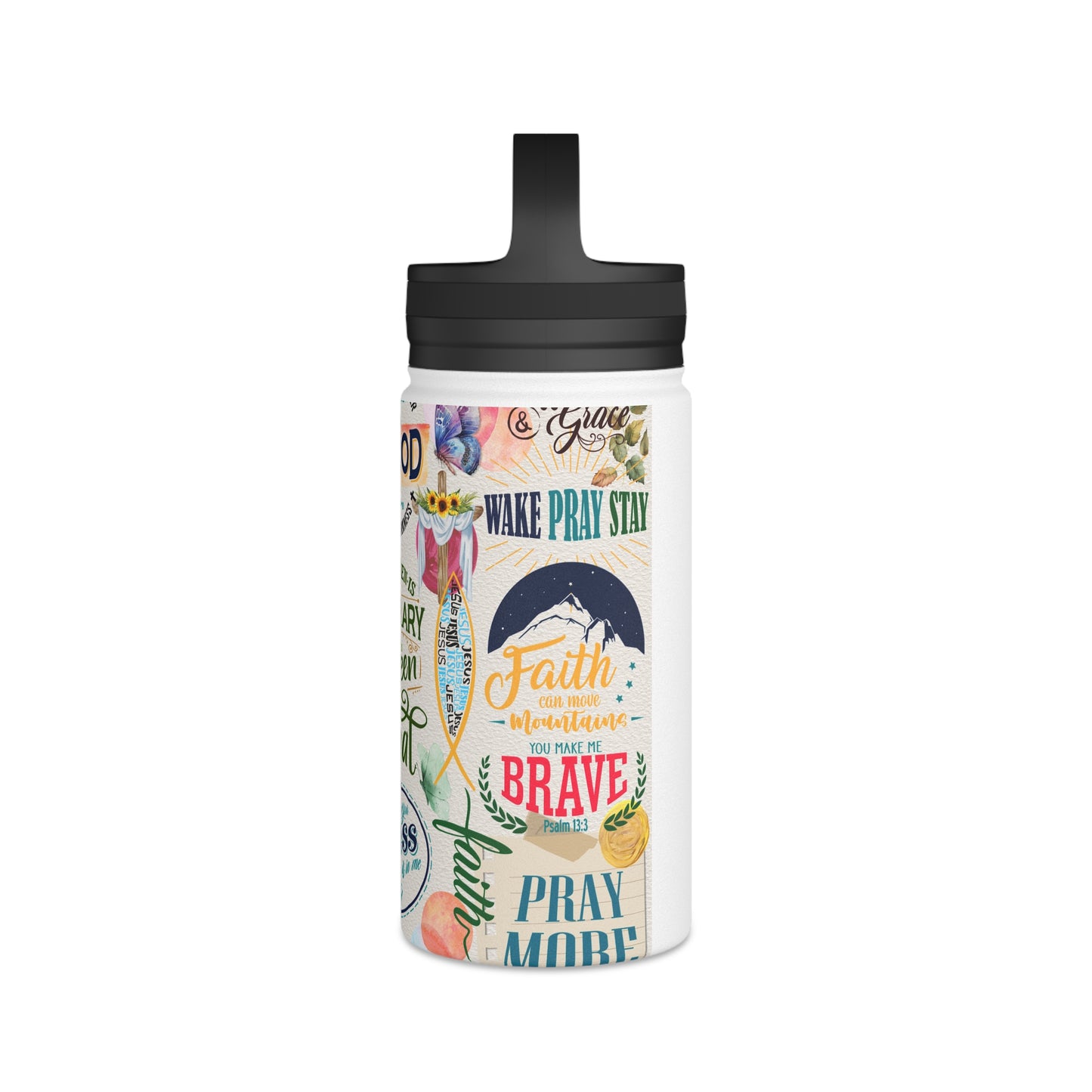 Faith Collage | Stainless Steel Water Bottle, Handle Lid