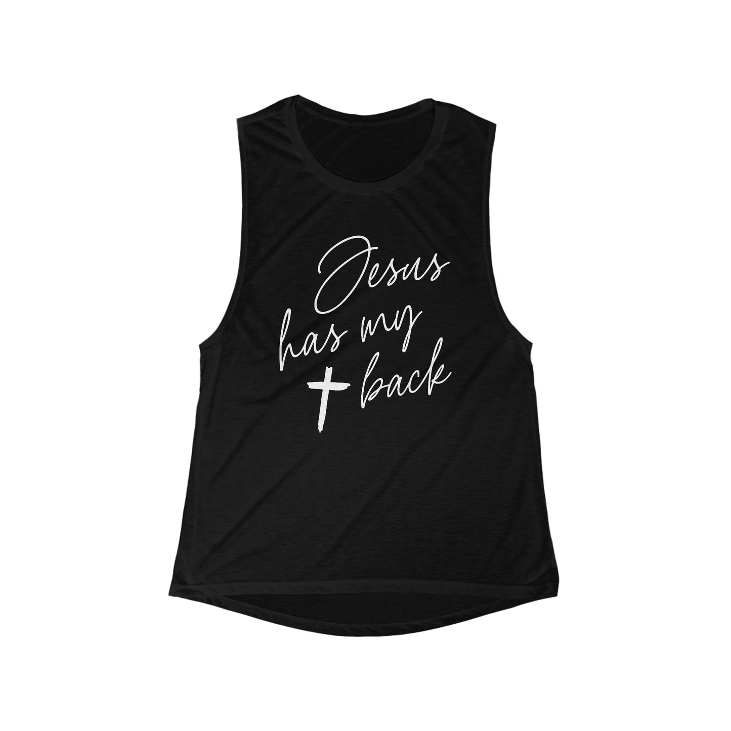 Jesus Has My Back | Women's Scoop Muscle Tank