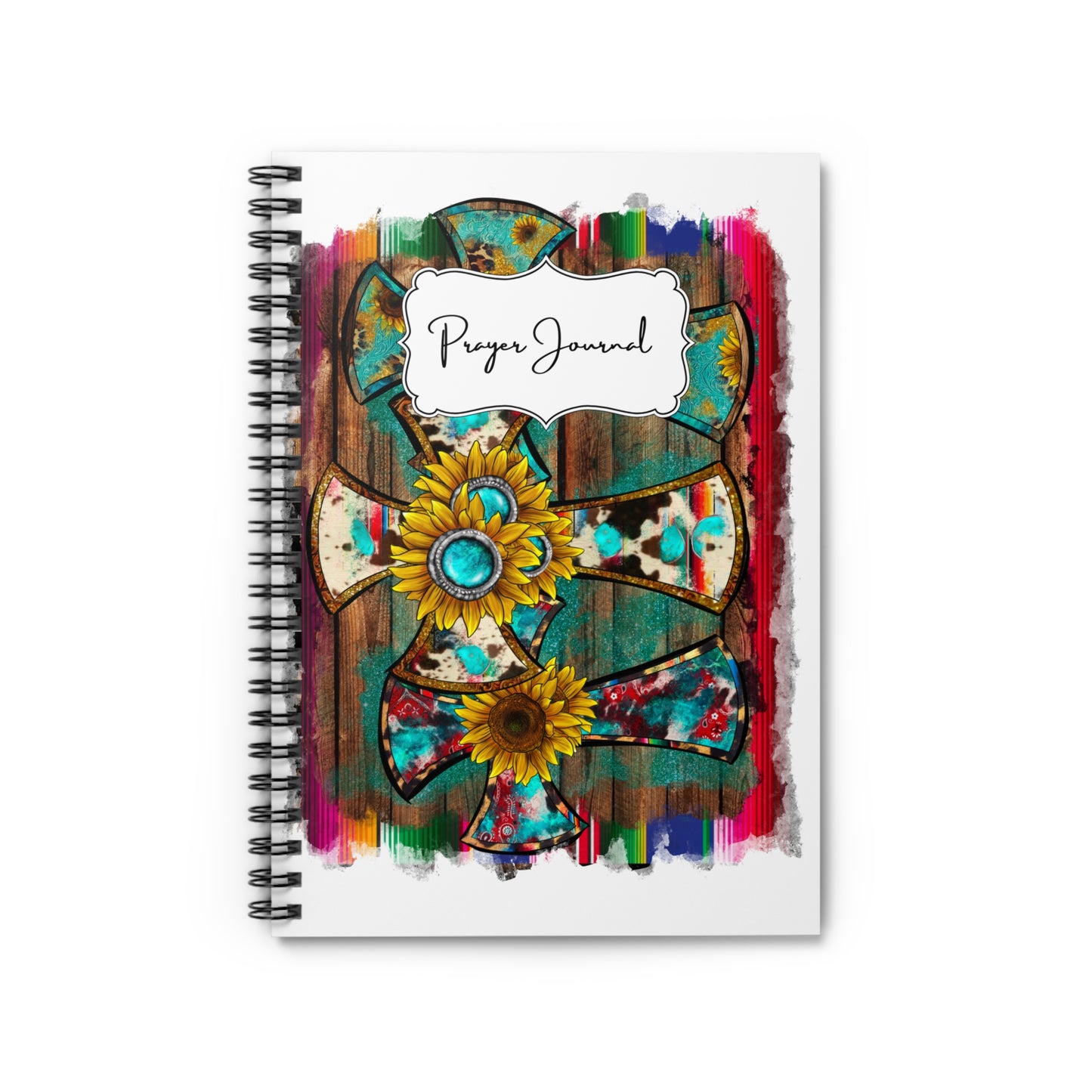 Prayer Journal-Sunflower Cross | Spiral Notebook - Ruled Line