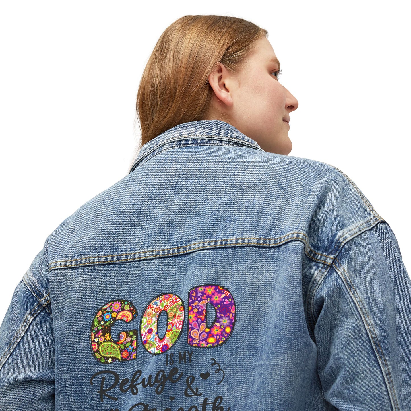 God Is My Refuge | Women's Denim Jacket