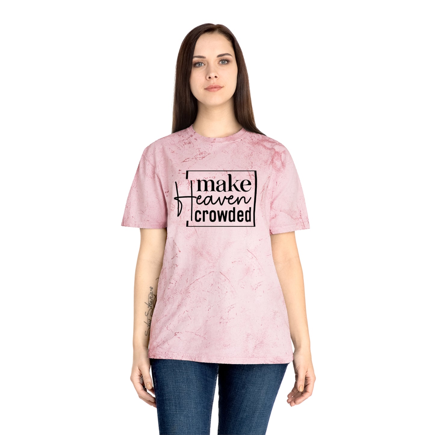 Make Heaven Crowded T-shirt, Christian T-Shirt l Color Blast Unisex