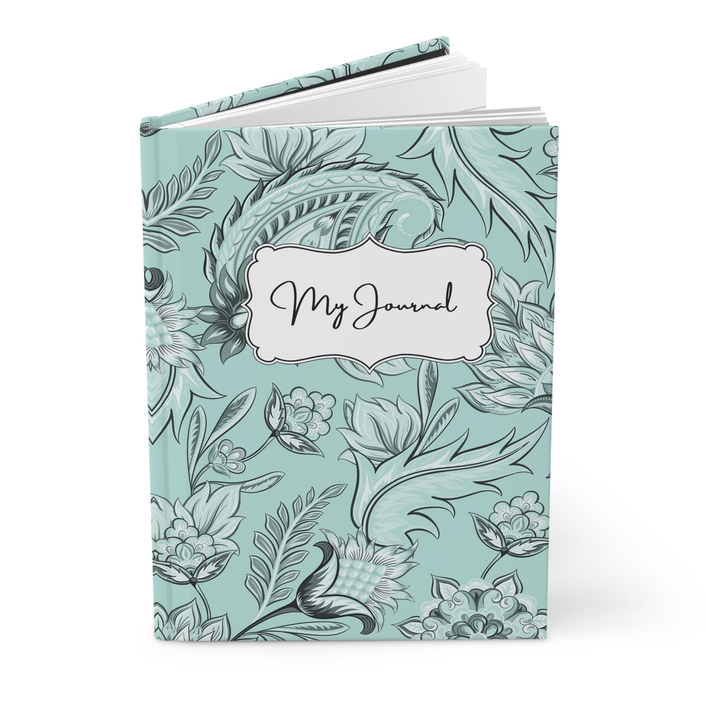 My Journal-Mint Seamless Floral | Hardcover Journal Matte