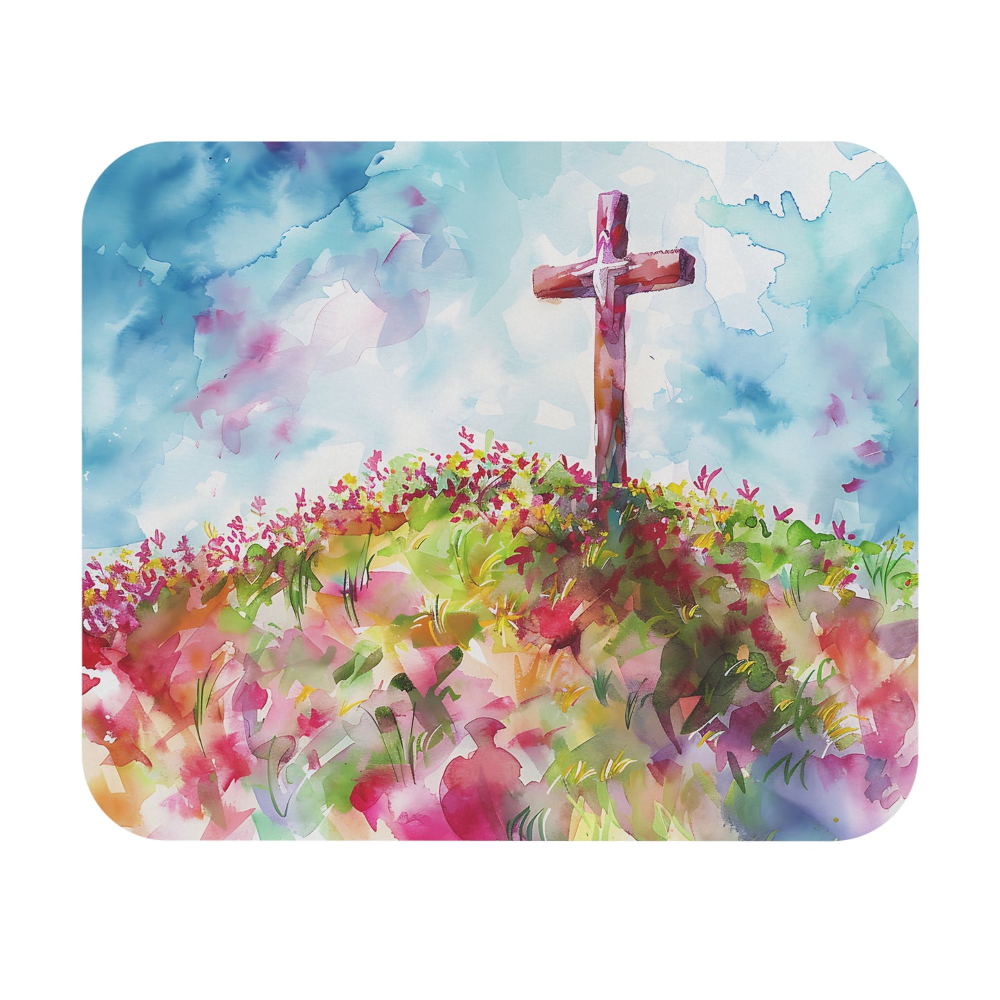 Watercolor Cross | Mouse Pad (Rectangle)