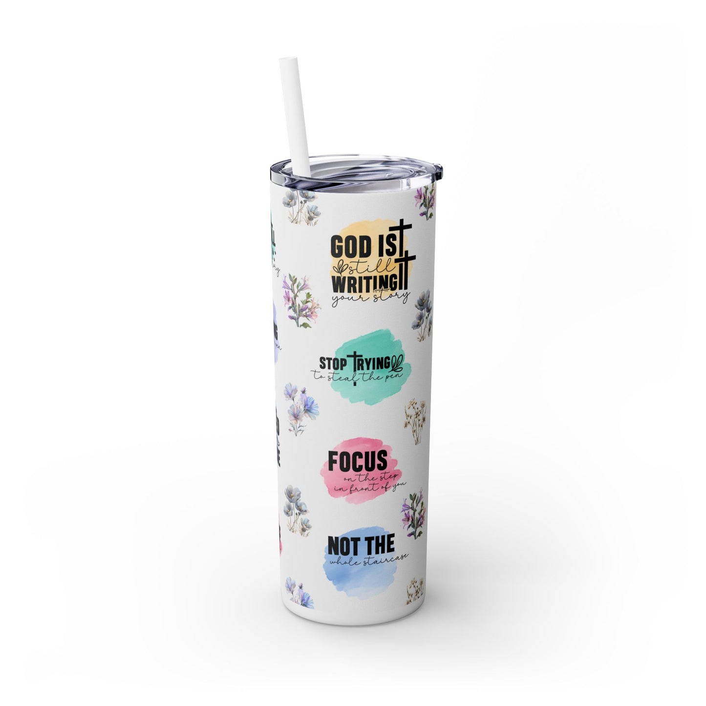 Affirmations | Skinny Tumbler with Straw, 20oz