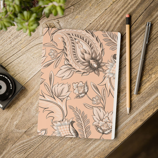 Peach Seamless Floral | Softcover Journal