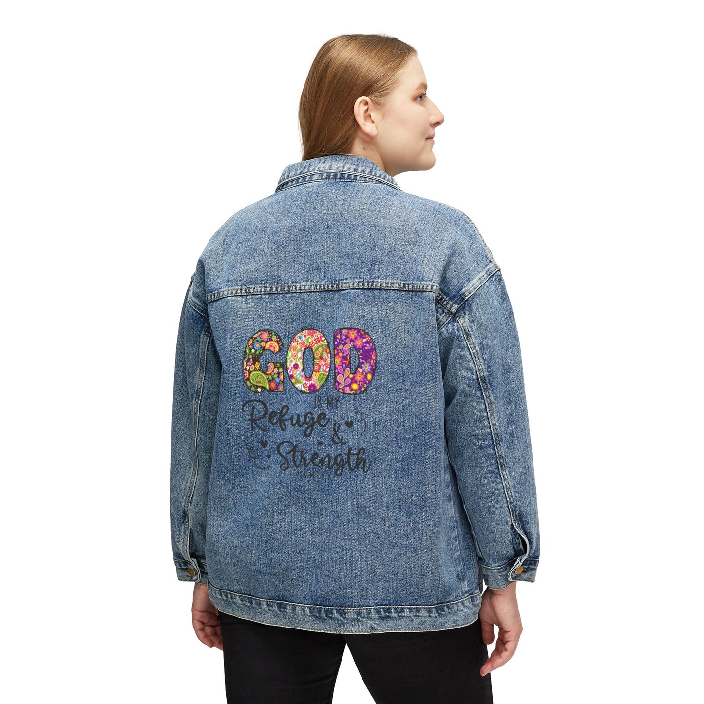 God Is My Refuge | Women's Denim Jacket