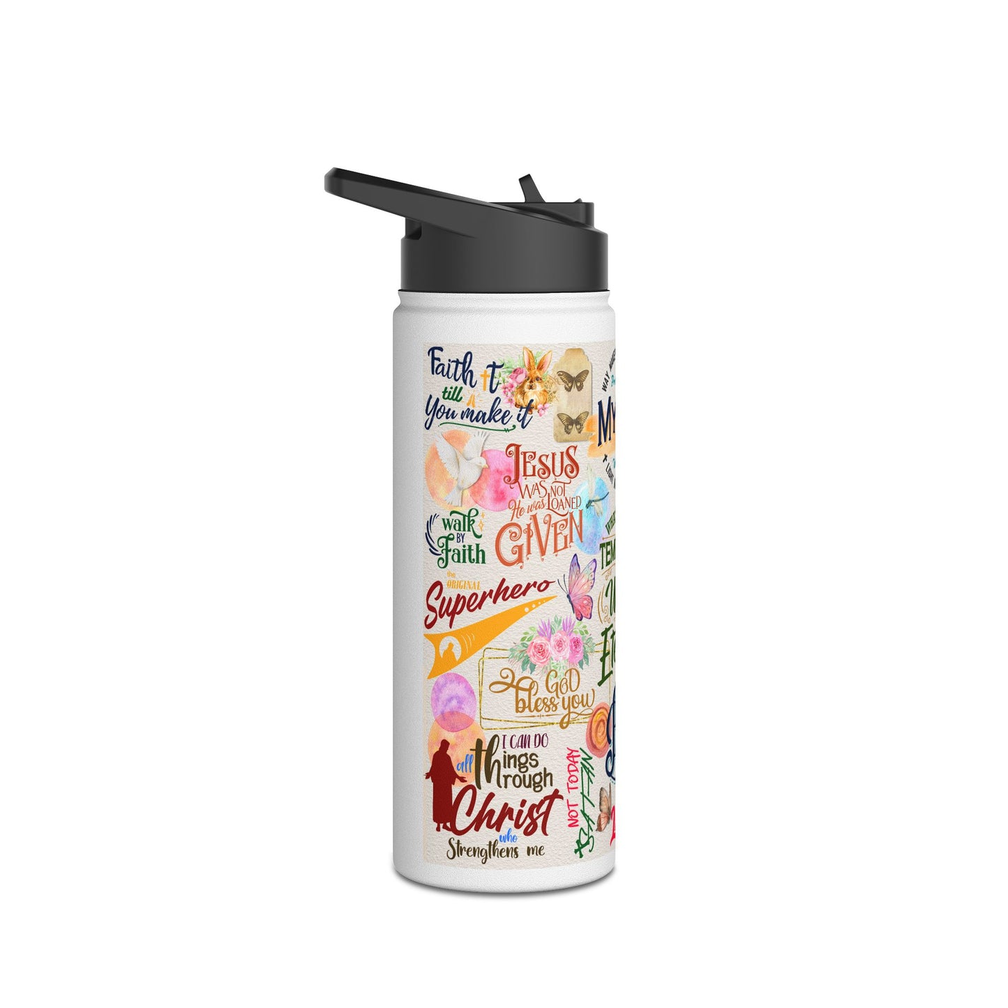 Faith Collage | Stainless Steel Water Bottle, Standard Lid