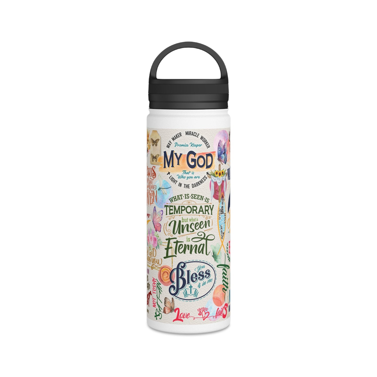 Faith Collage | Stainless Steel Water Bottle, Handle Lid