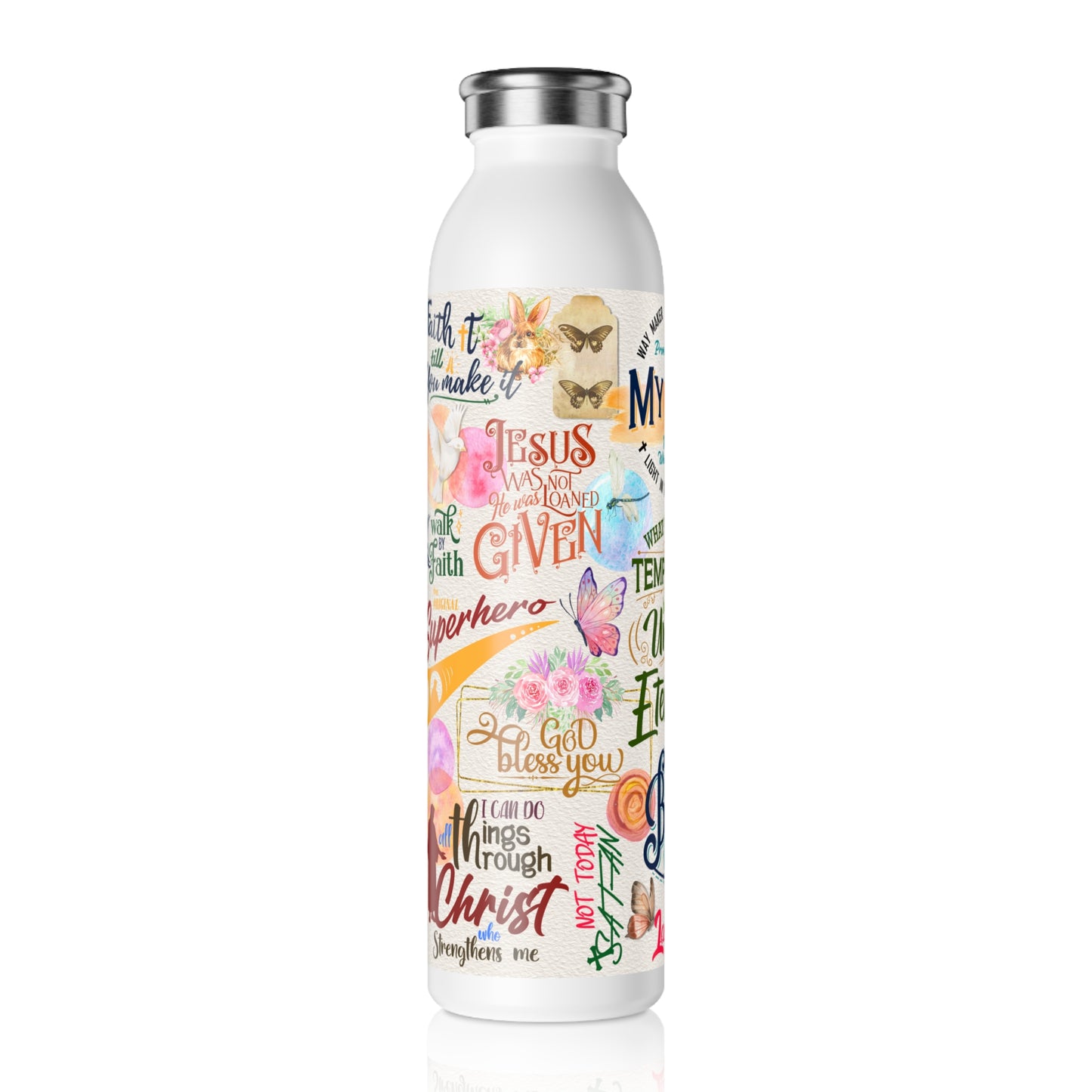 Faith Collage | Slim Water Bottle