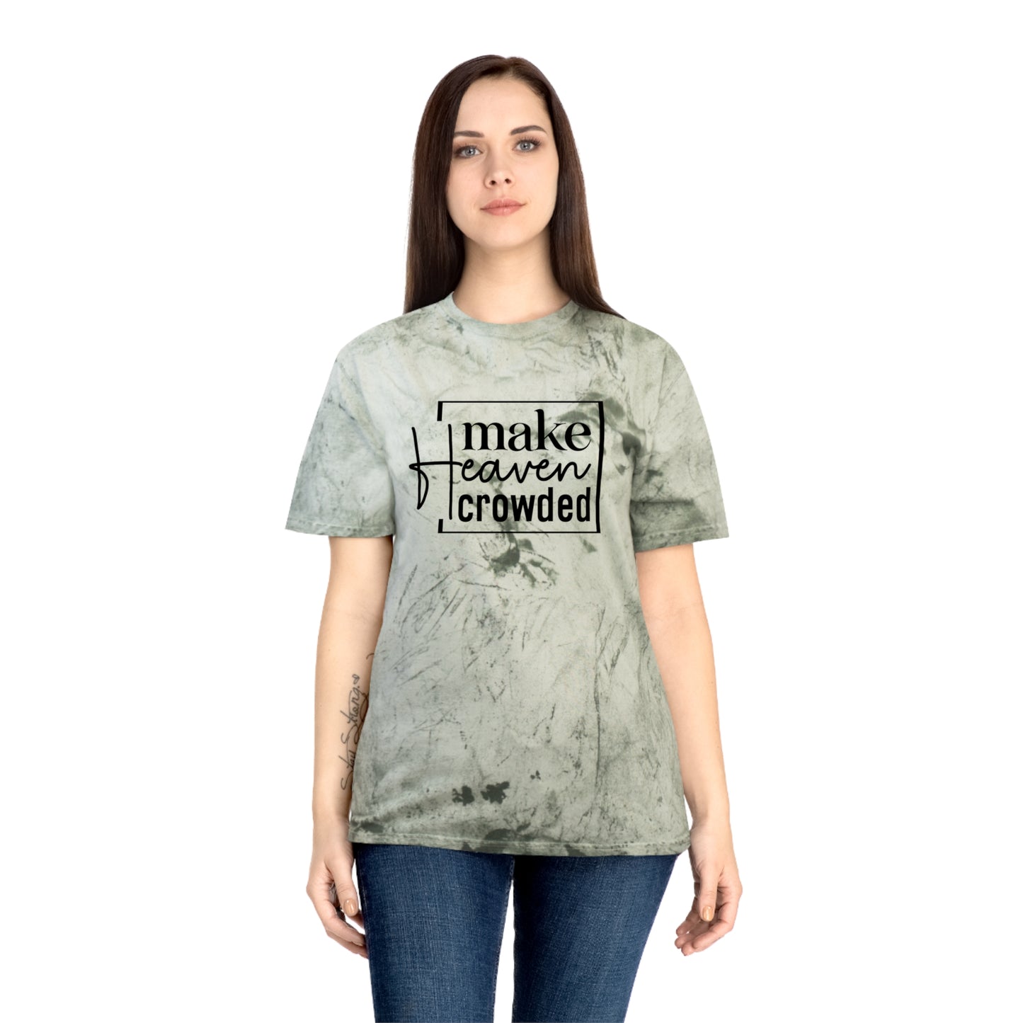 Make Heaven Crowded T-shirt, Christian T-Shirt l Color Blast Unisex