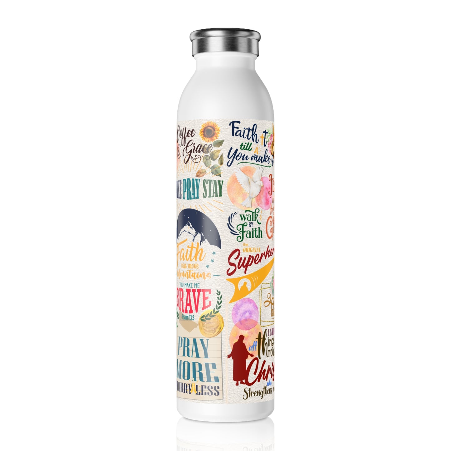 Faith Collage | Slim Water Bottle