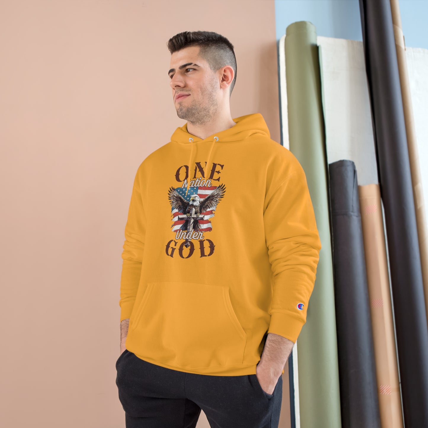 One Nation Under God | Men's Hoodie by Champion®