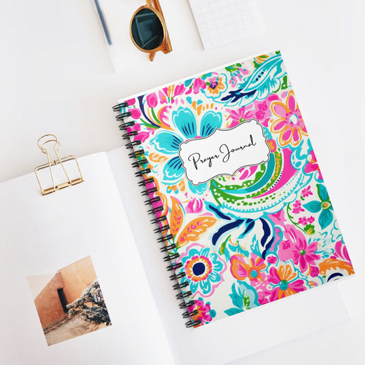 Prayer Journal-Peppy Charm | Spiral Notebook - Ruled Line