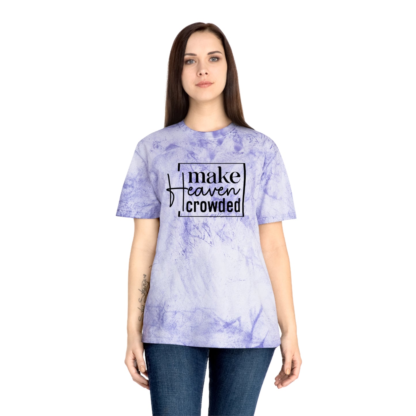 Make Heaven Crowded T-shirt, Christian T-Shirt l Color Blast Unisex