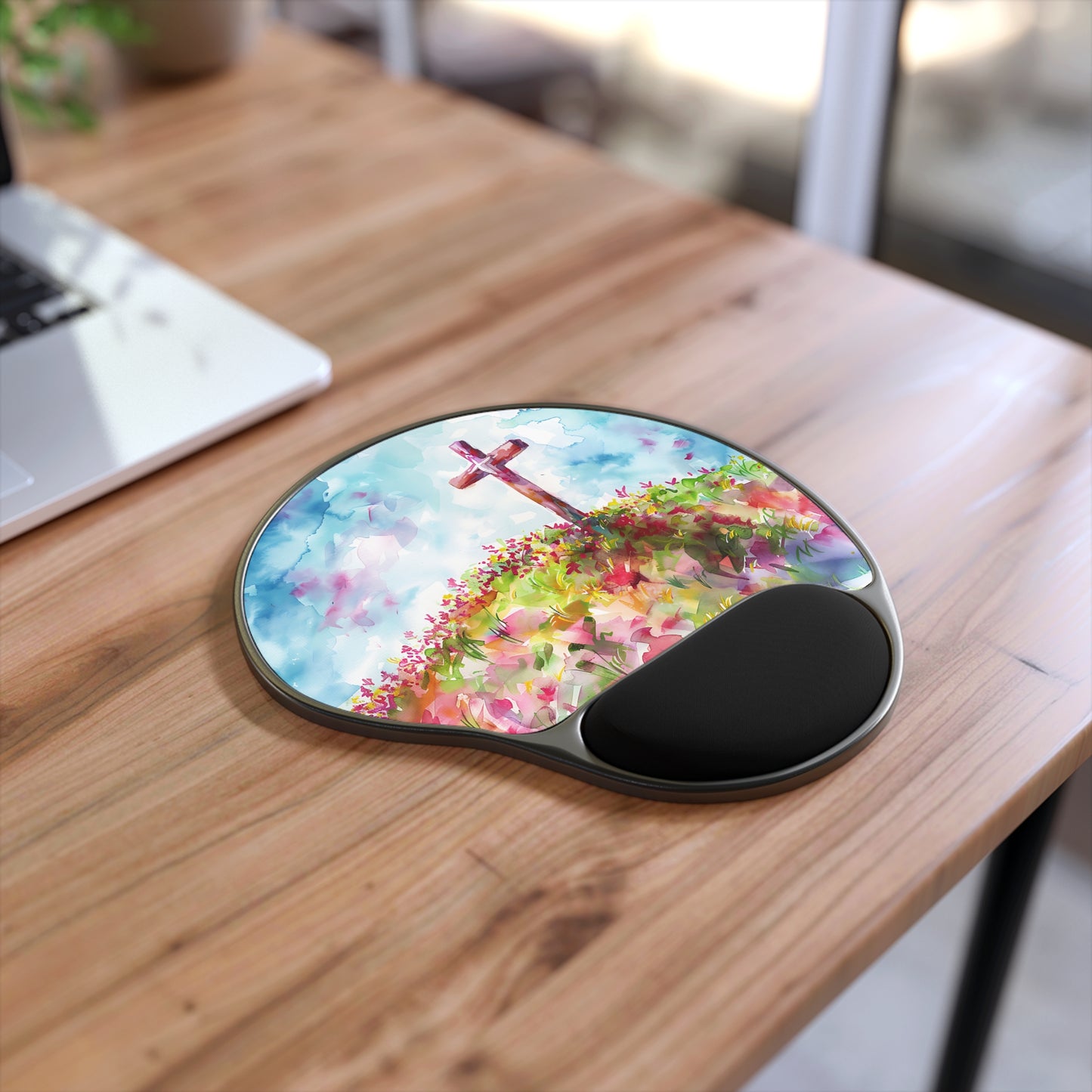 Watercolor Cross | Mouse Pad With Wrist Rest