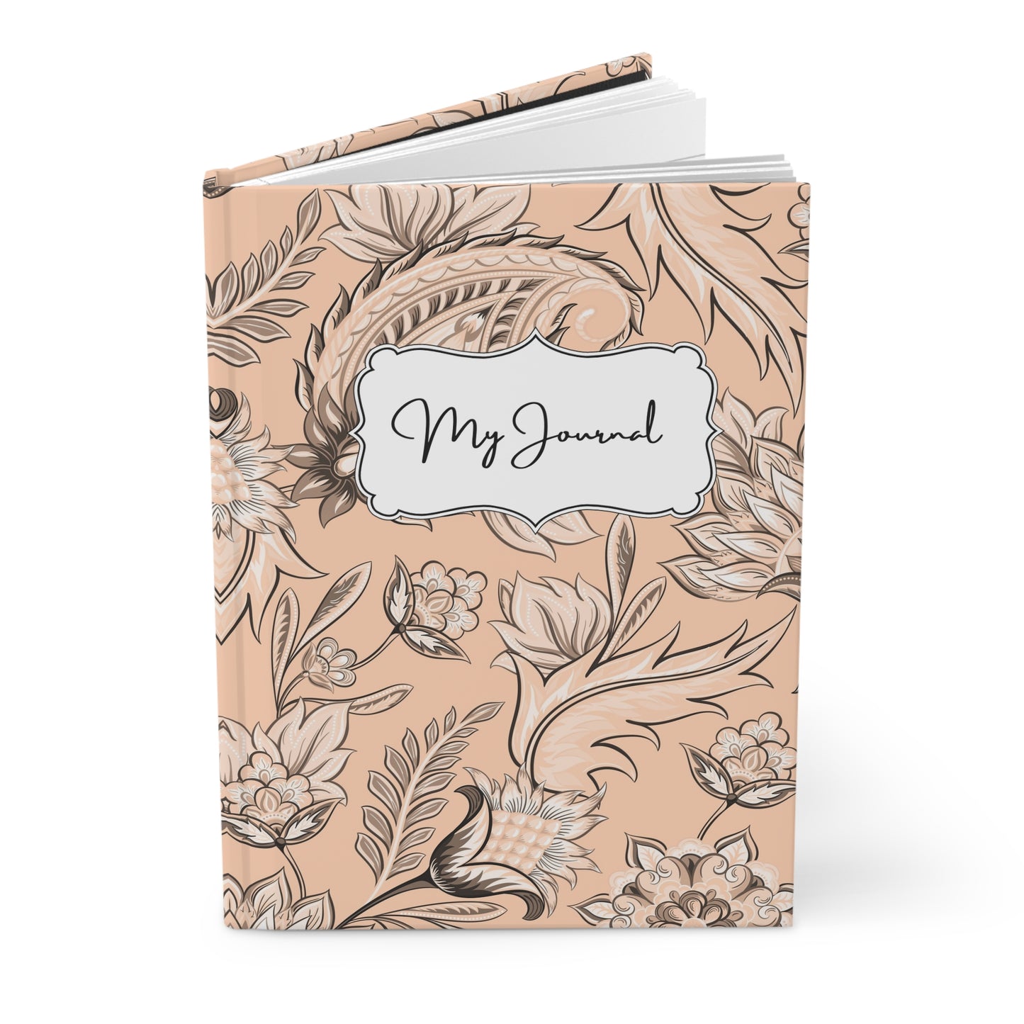 My Journal-Peach Seamless Floral | Hardcover Journal Matte