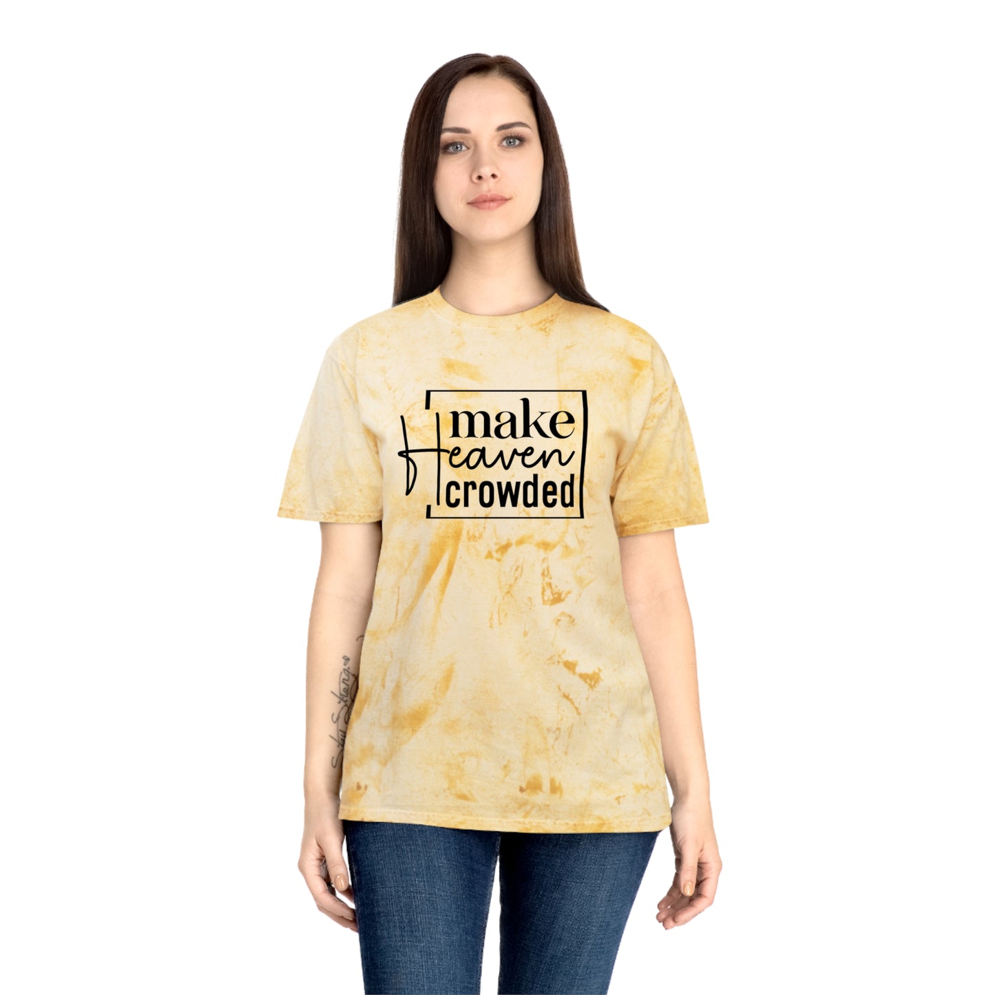 Make Heaven Crowded T-shirt, Christian T-Shirt l Color Blast Unisex