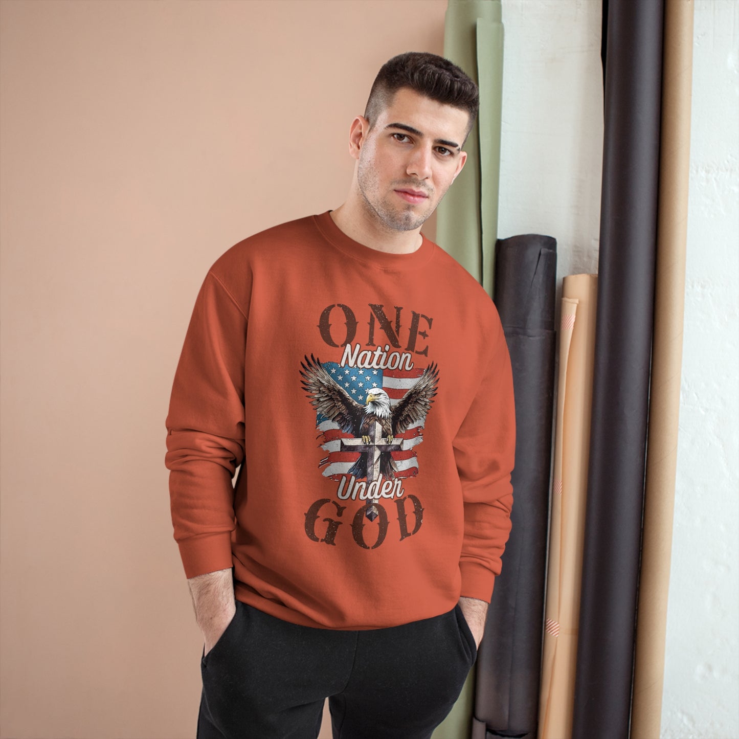 One Nation Under God | Men's Sweatshirt by Champion®