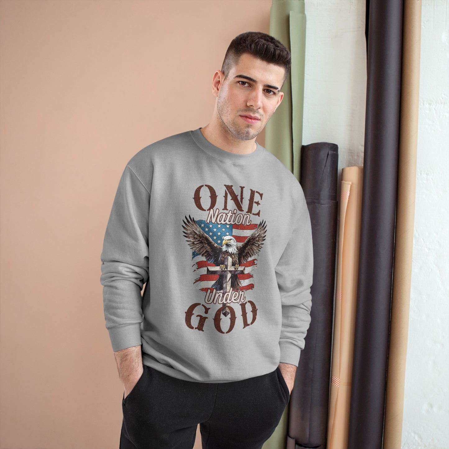 One Nation Under God | Men's Sweatshirt by Champion®