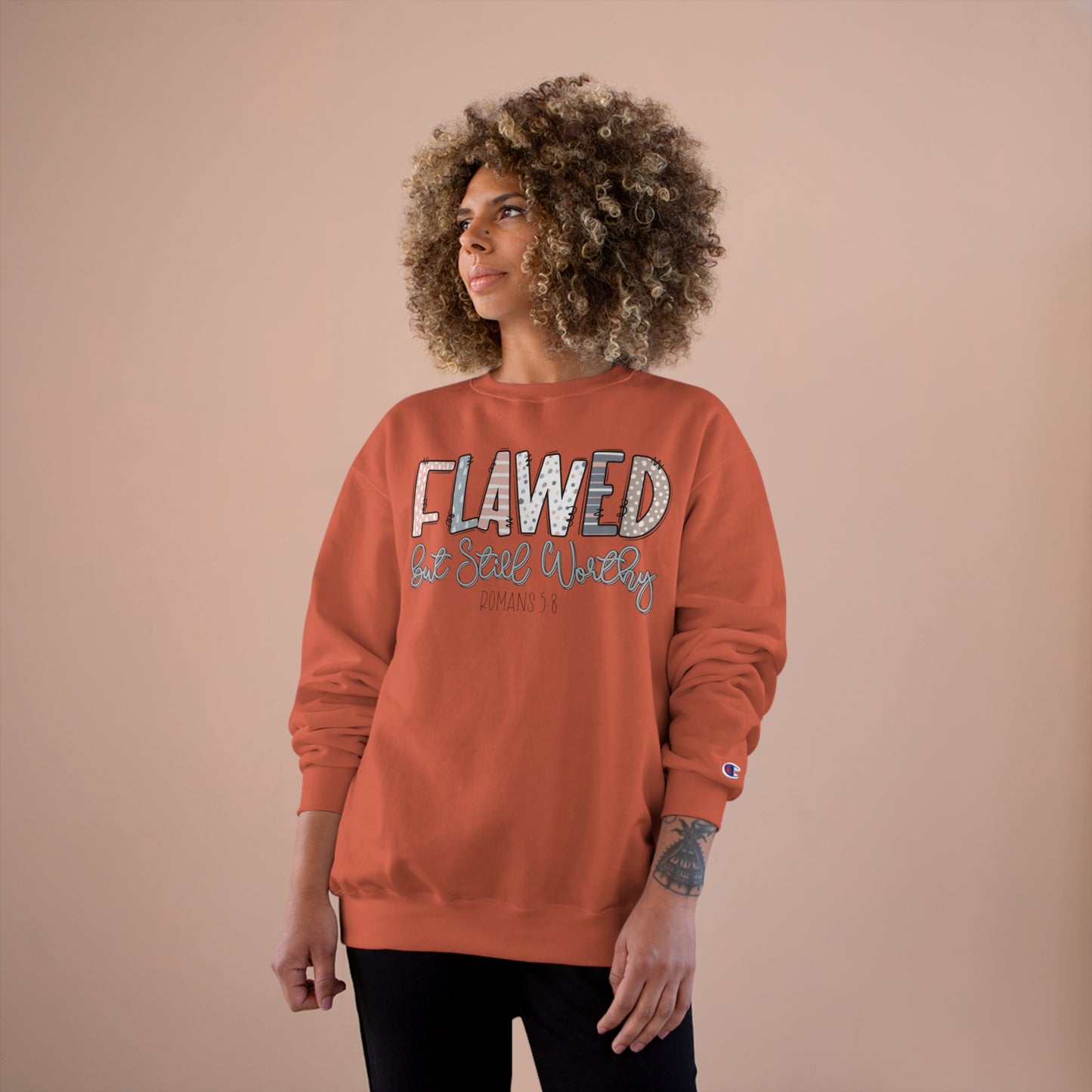 Flawed But Still Worthy | Women's Sweatshirt by Champion®