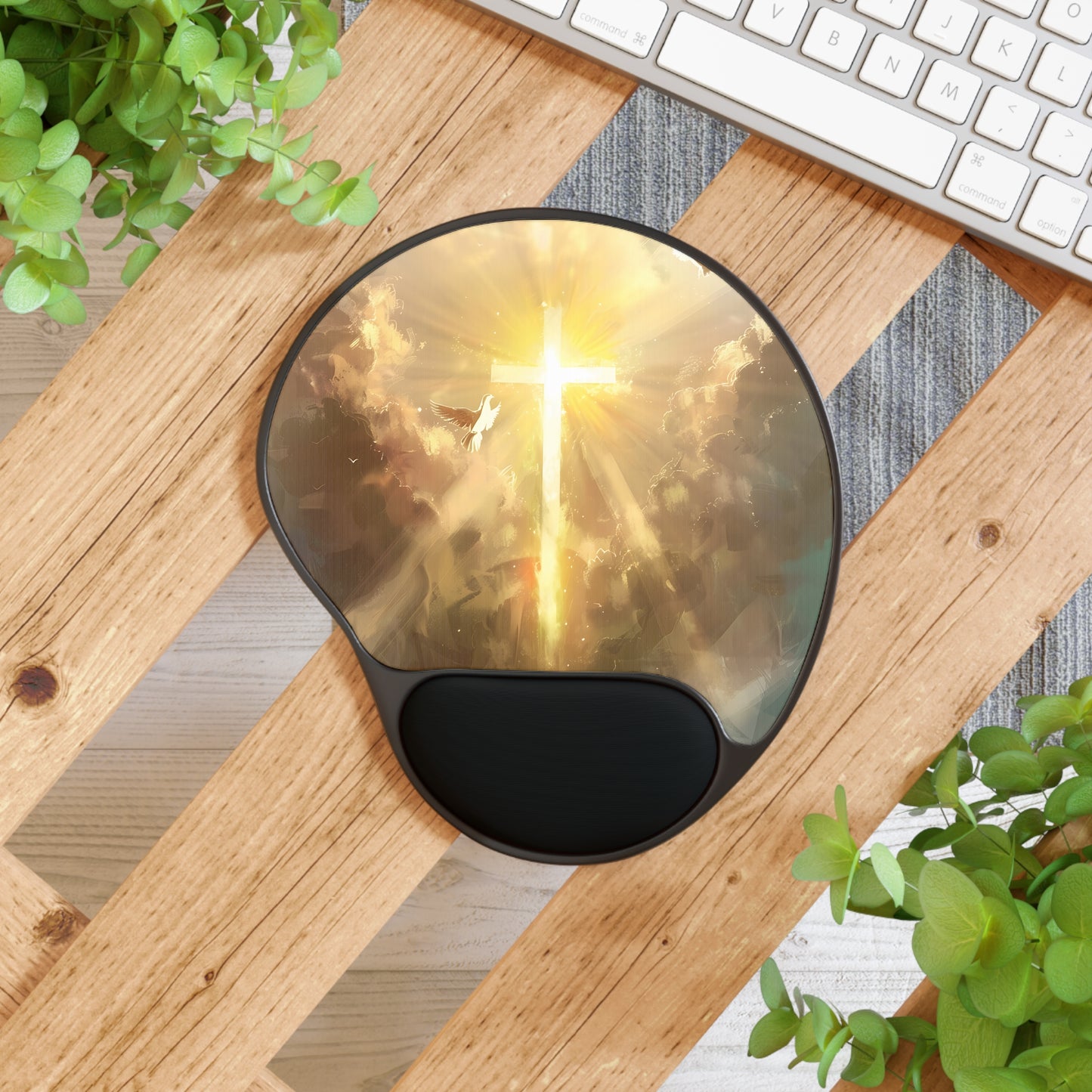 Gold Cross | Mouse Pad With Wrist Rest