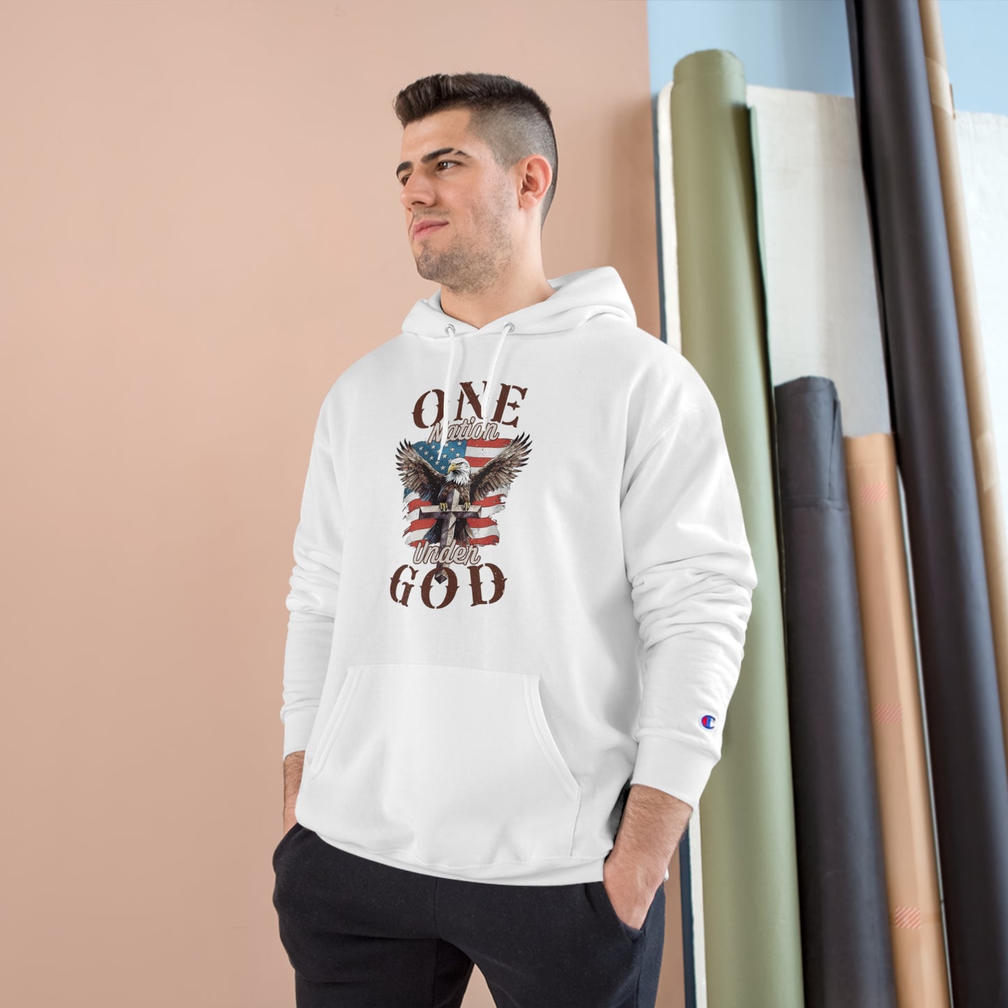 One Nation Under God | Men's Hoodie by Champion®