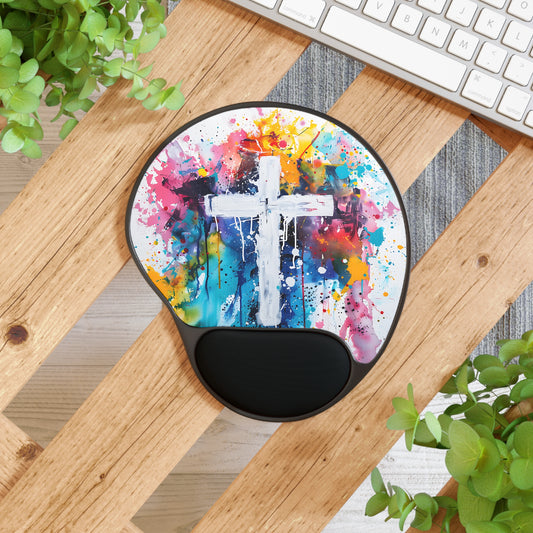 Painted Cross | Mouse Pad With Wrist Rest