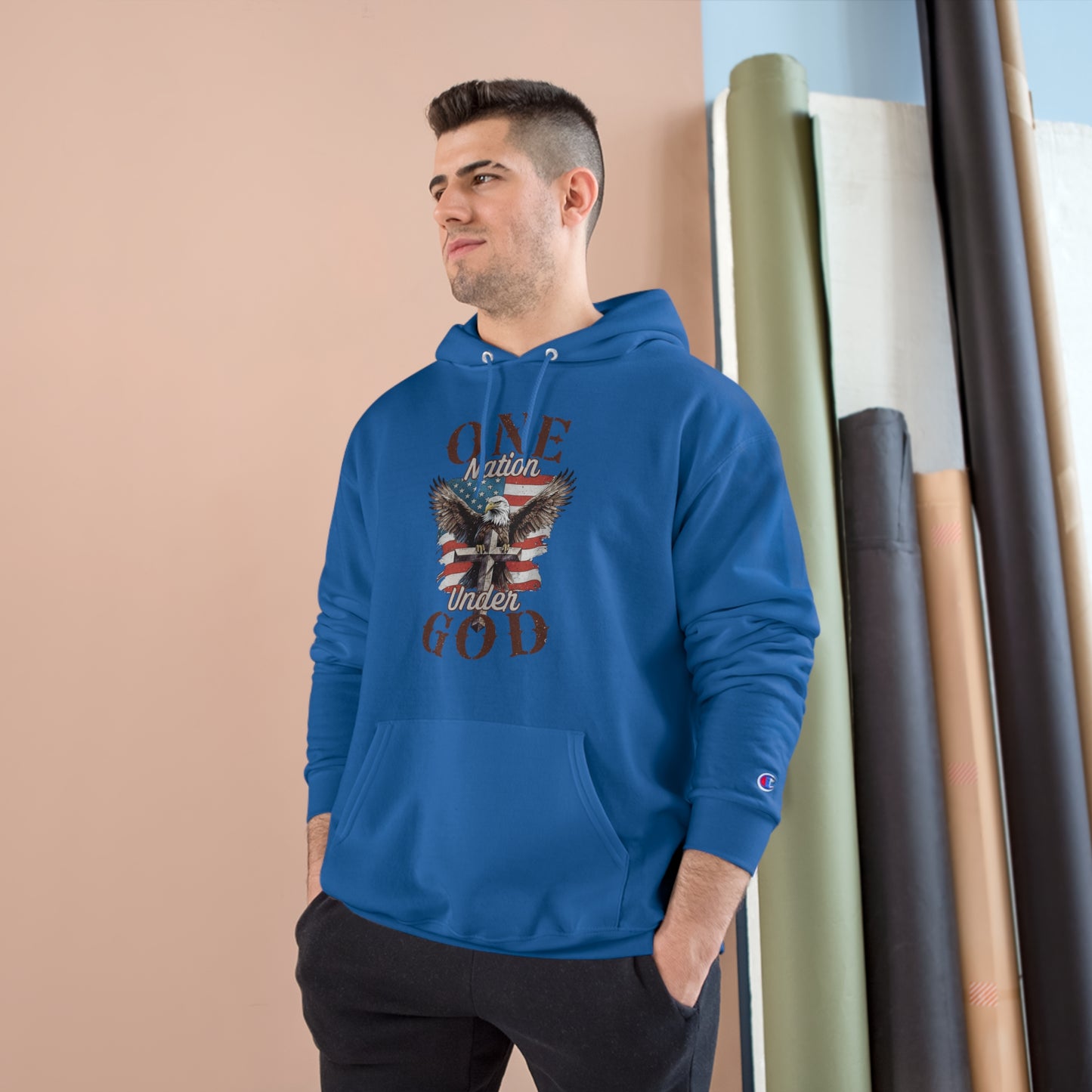 One Nation Under God | Men's Hoodie by Champion®