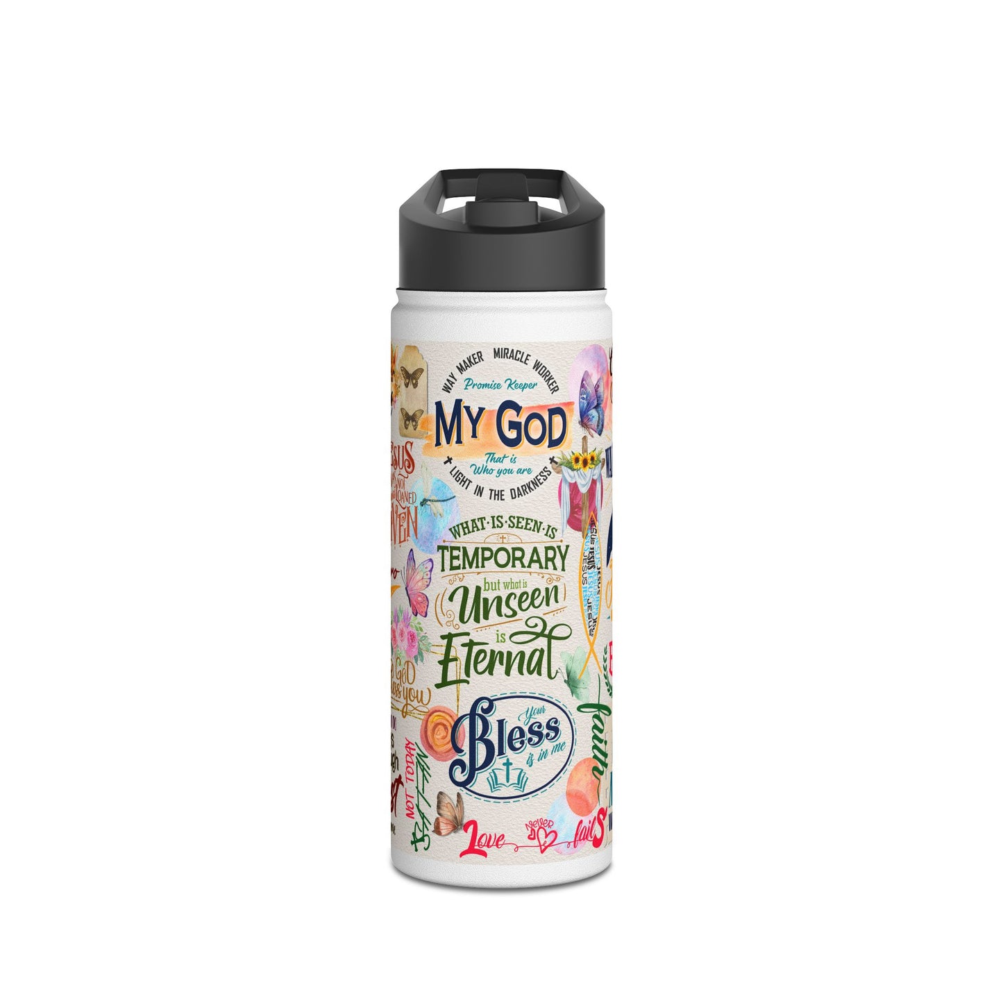 Faith Collage | Stainless Steel Water Bottle, Standard Lid