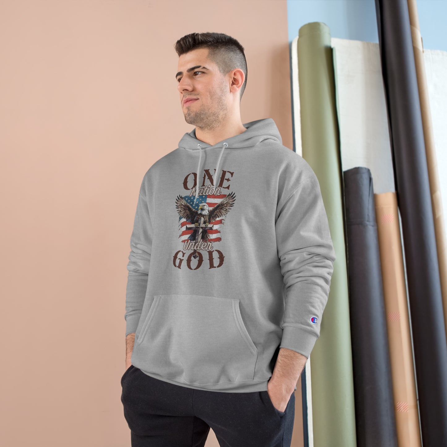 One Nation Under God | Men's Hoodie by Champion®