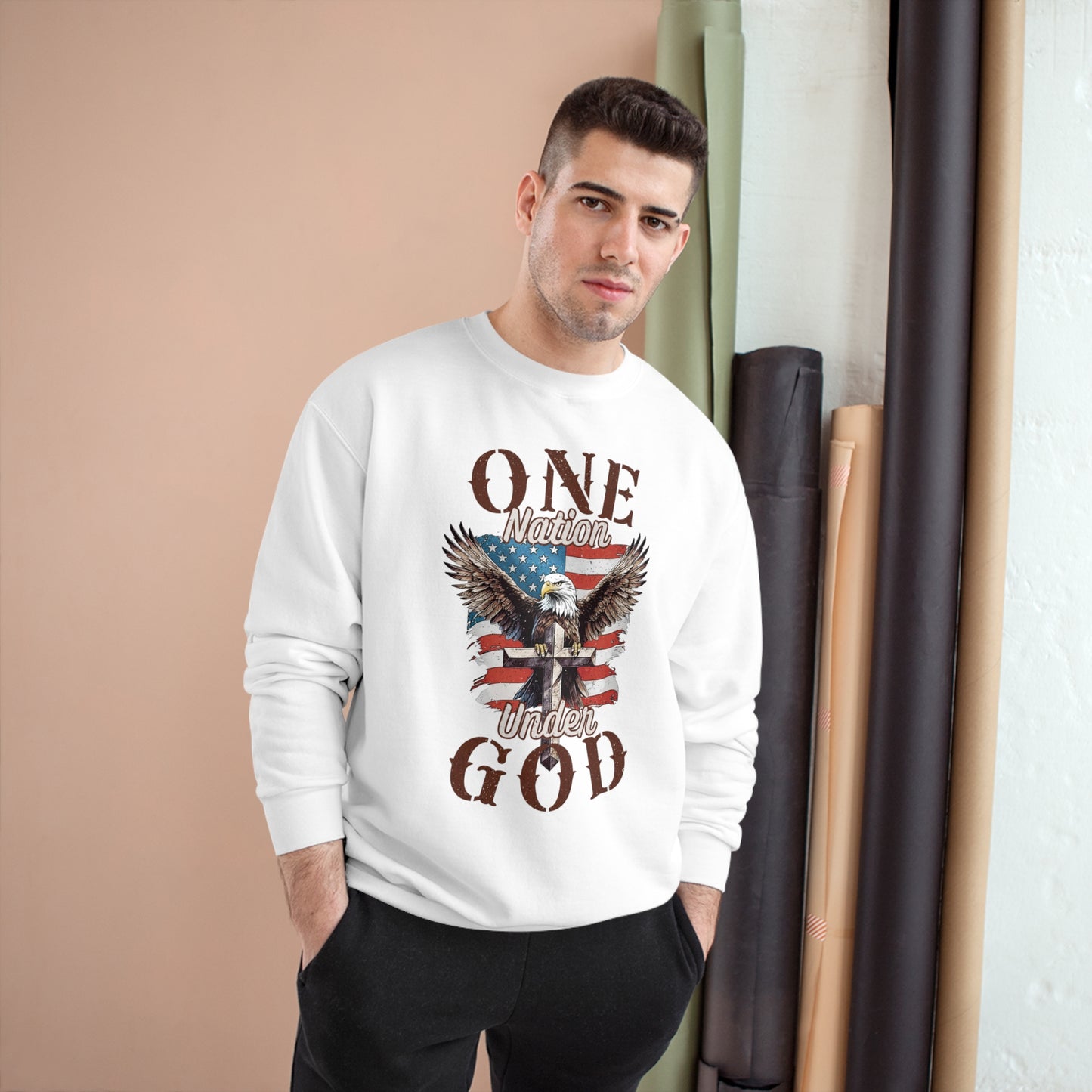 One Nation Under God | Men's Sweatshirt by Champion®