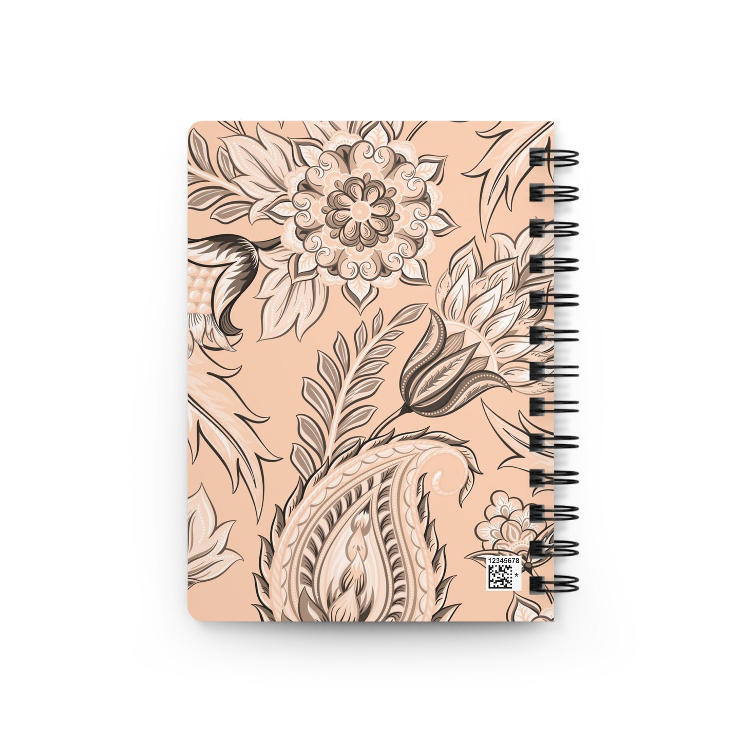 Prayer Journal-Peach Seamless Floral | Spiral Bound Journal