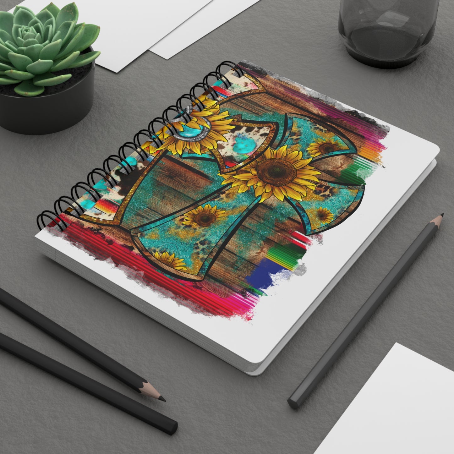 Sunflower Cross | Spiral Bound Journal